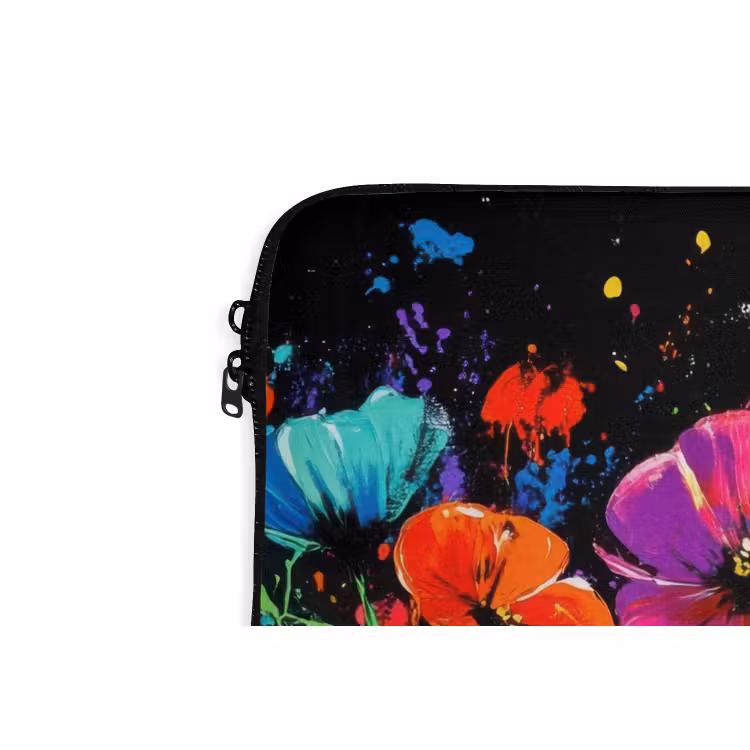 Laptophoes - Bloemen - Kleurrijk - Spetters — 6