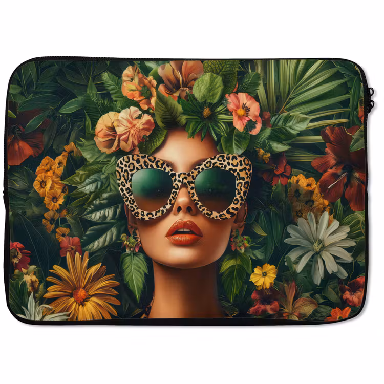 Laptophoes - Vrouw - Panterprint - Jungle - Natuur - Luxe — 1