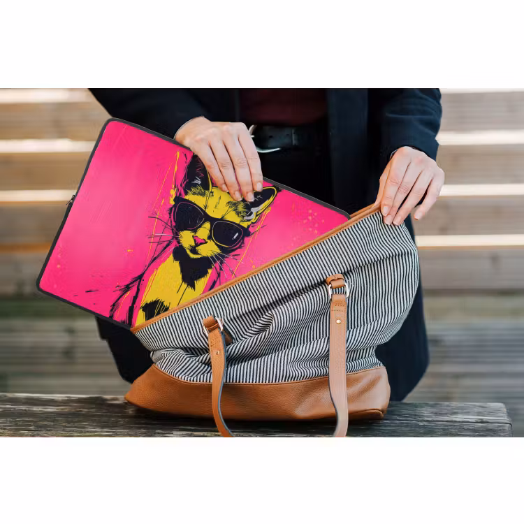 Laptophoes - Kat - Art - Zonnebril - Roze — 4