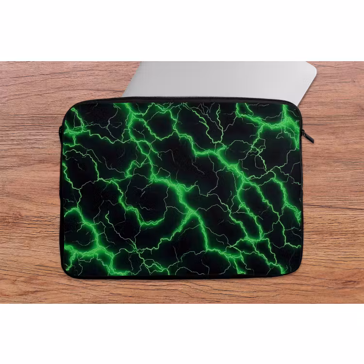Laptophoes - Gaming - Bliksemflitsen - Groen - Energie — 2