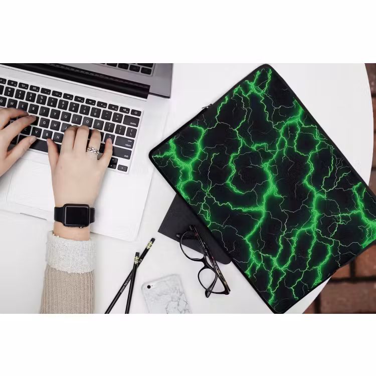 Laptophoes - Gaming - Bliksemflitsen - Groen - Energie — 3