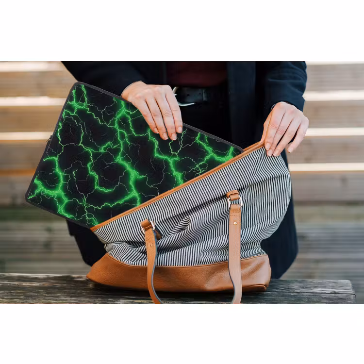 Laptophoes - Gaming - Bliksemflitsen - Groen - Energie — 4