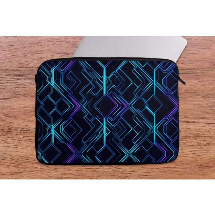 Laptophoes - Gaming - Ruitvormen - Abstract - Neon - Paars — 2