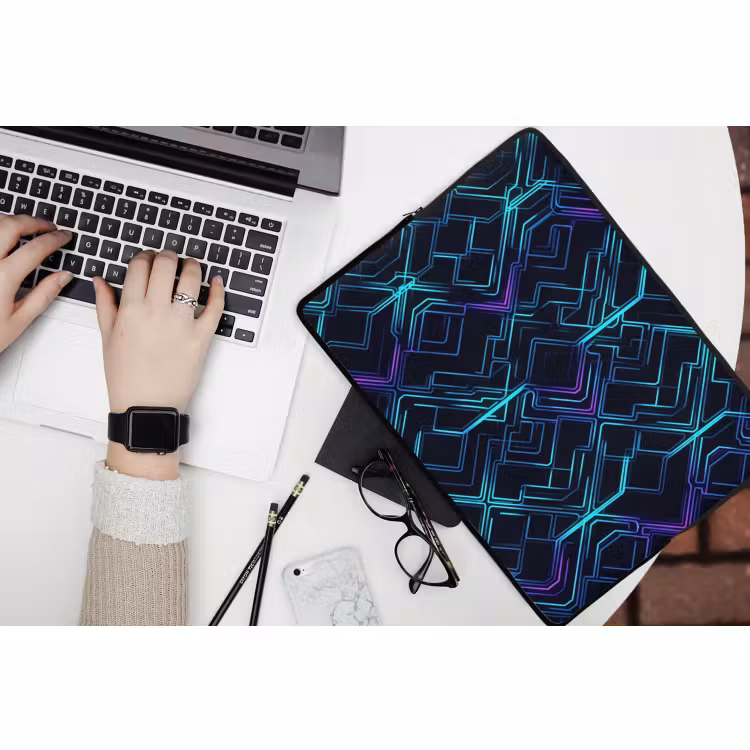 Laptophoes - Gaming - Ruitvormen - Abstract - Neon - Paars — 3