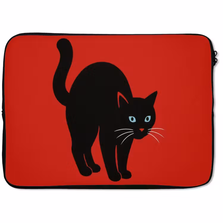 Laptophoes - Kat - Zwart - Staart — 1