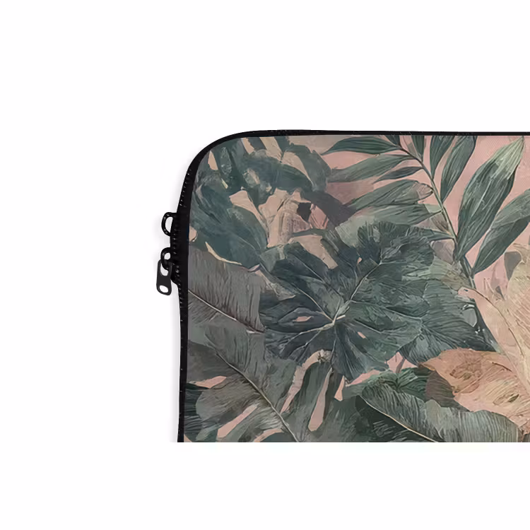 Laptophoes - Compositie van bladeren - Groen - Roze — 6