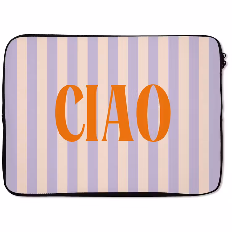 Laptophoes - Ciao - Quote - Pastel - Strepen — 1