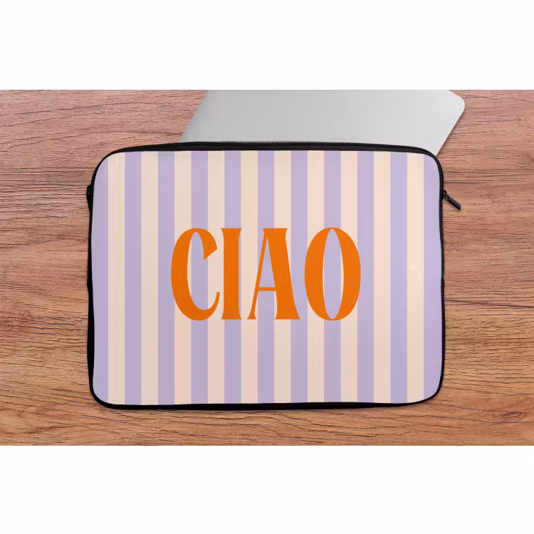 Laptophoes - Ciao - Quote - Pastel - Strepen — 2