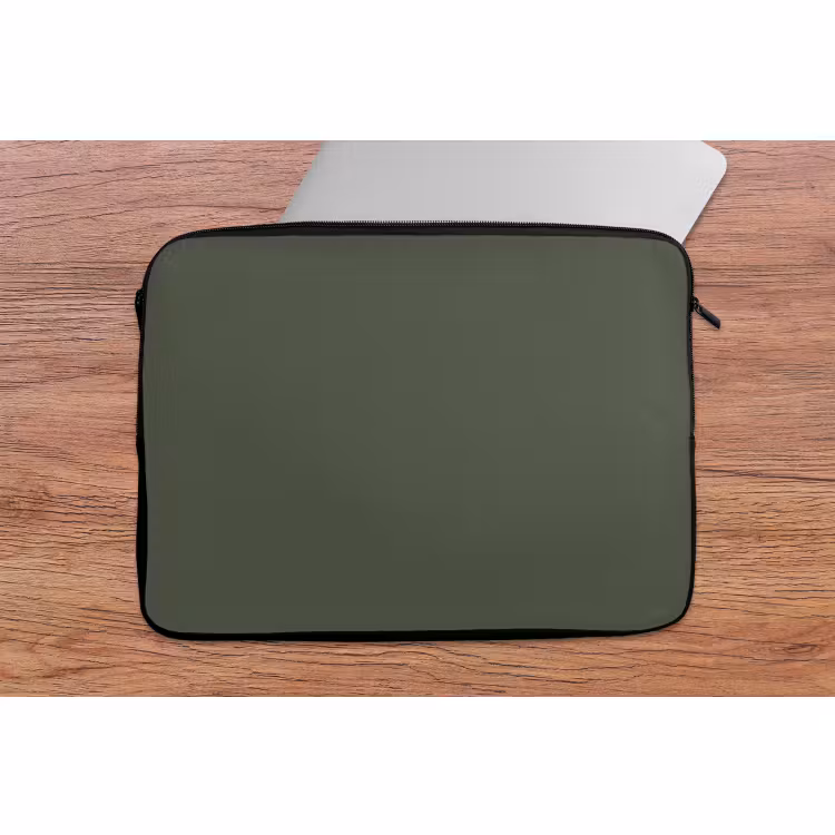 Laptophoes - Groen - Effen kleur - Olijfgroen — 1