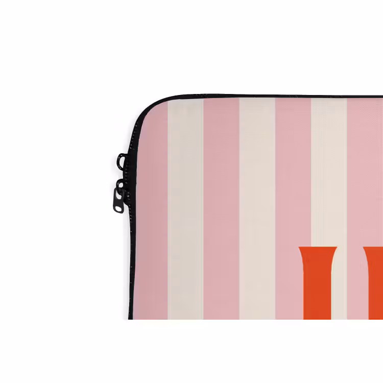 Laptophoes - Hola - Quote - Strepen - Pastel - Roze - Rood - Wit — 6