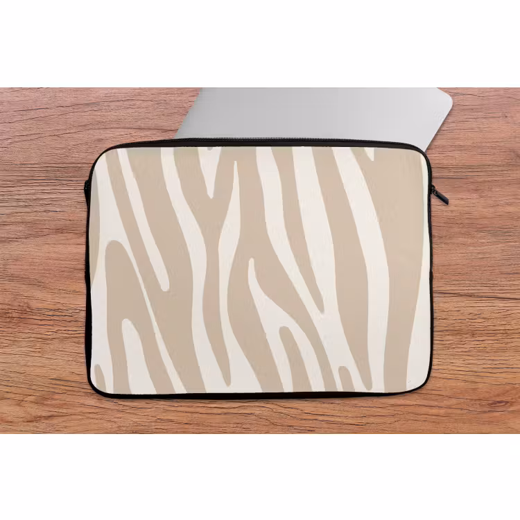 Laptophoes - Zebraprint - Beige - Wit - Dierenprint — 2
