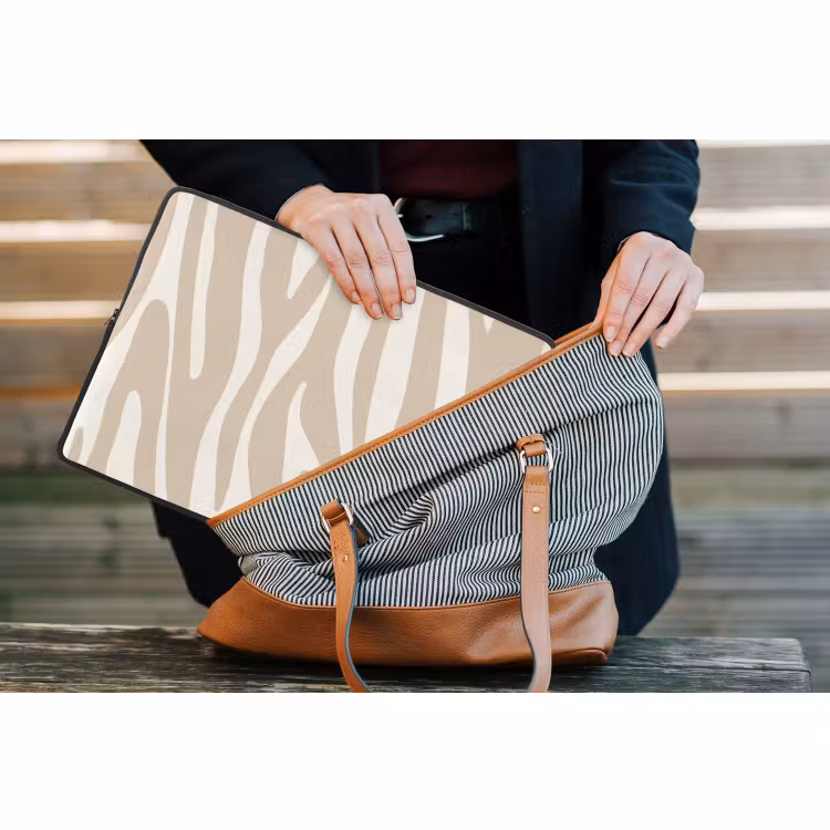 Laptophoes - Zebraprint - Beige - Wit - Dierenprint — 4