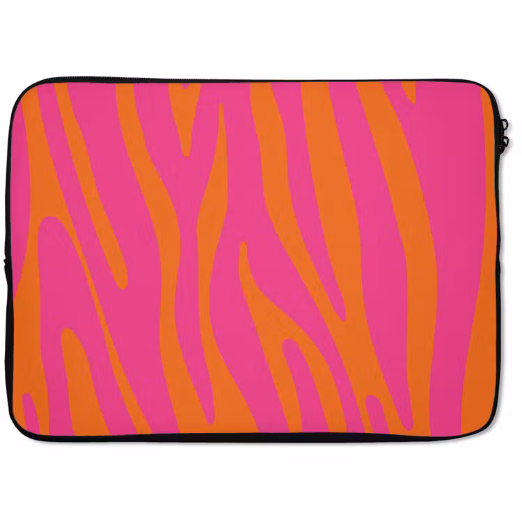 Laptophoes - Zebraprint - Roze - Oranje - Dierenprint — 1