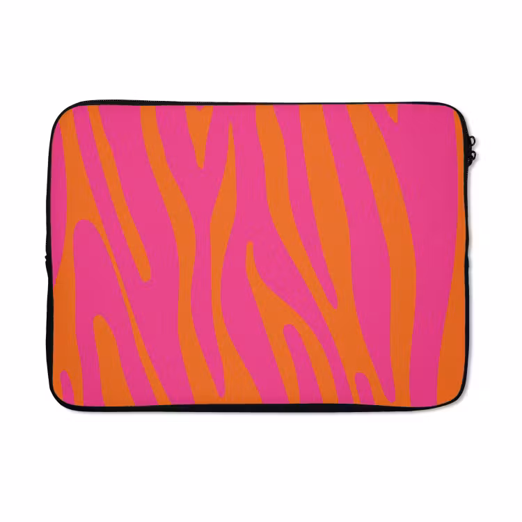 Laptophoes - Zebraprint - Roze - Oranje - Dierenprint — 5