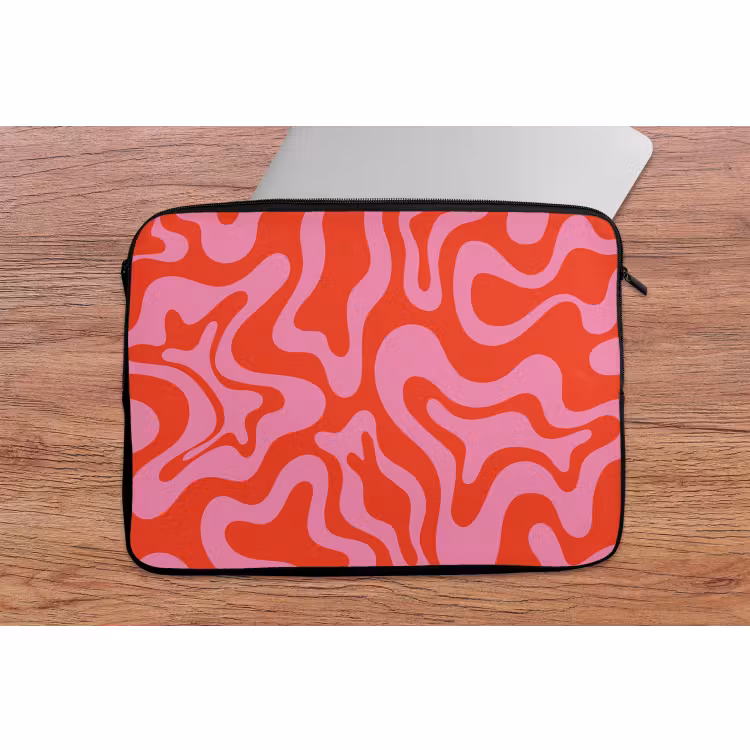 Laptophoes - Abstract - Patroon - Rood - Roze - Minimalistisch — 2