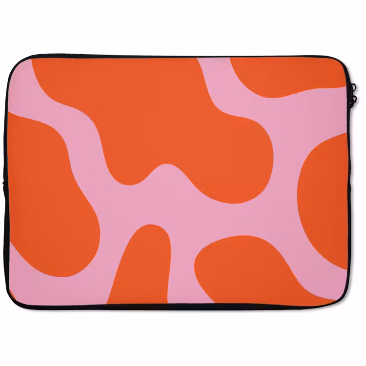 Laptophoes - Vlekken - Rood - Roze - Patroon - Minimalistisch — 1