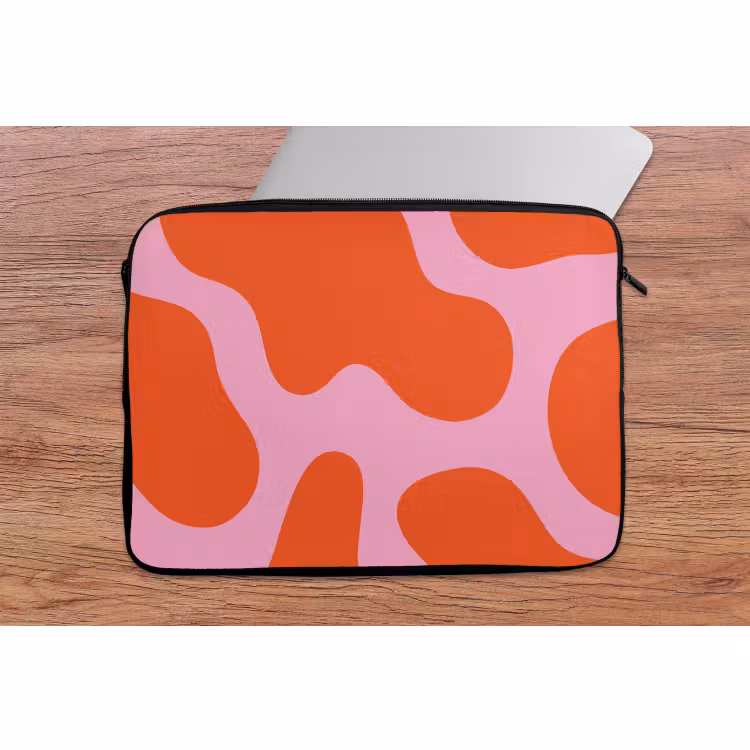 Laptophoes - Vlekken - Rood - Roze - Patroon - Minimalistisch — 2