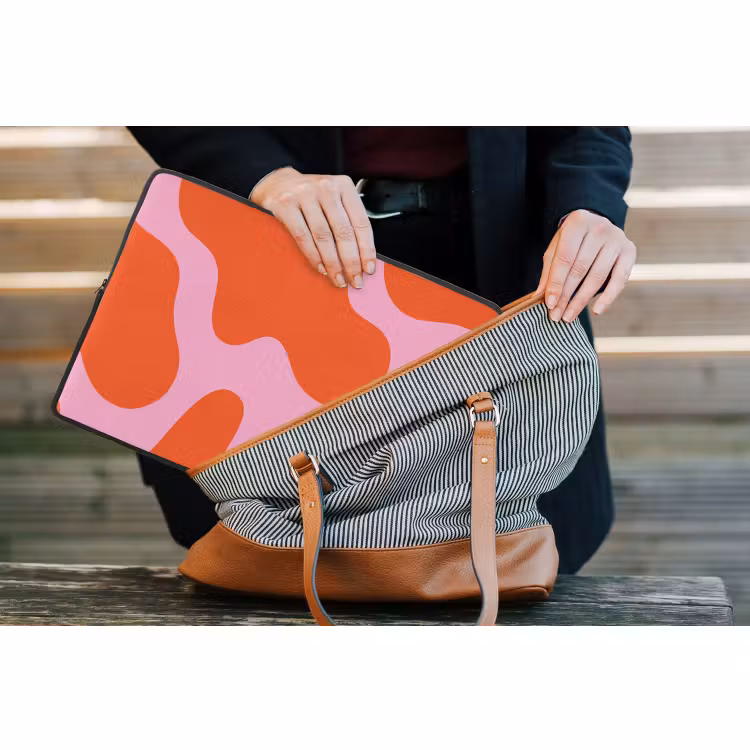 Laptophoes - Vlekken - Rood - Roze - Patroon - Minimalistisch — 4