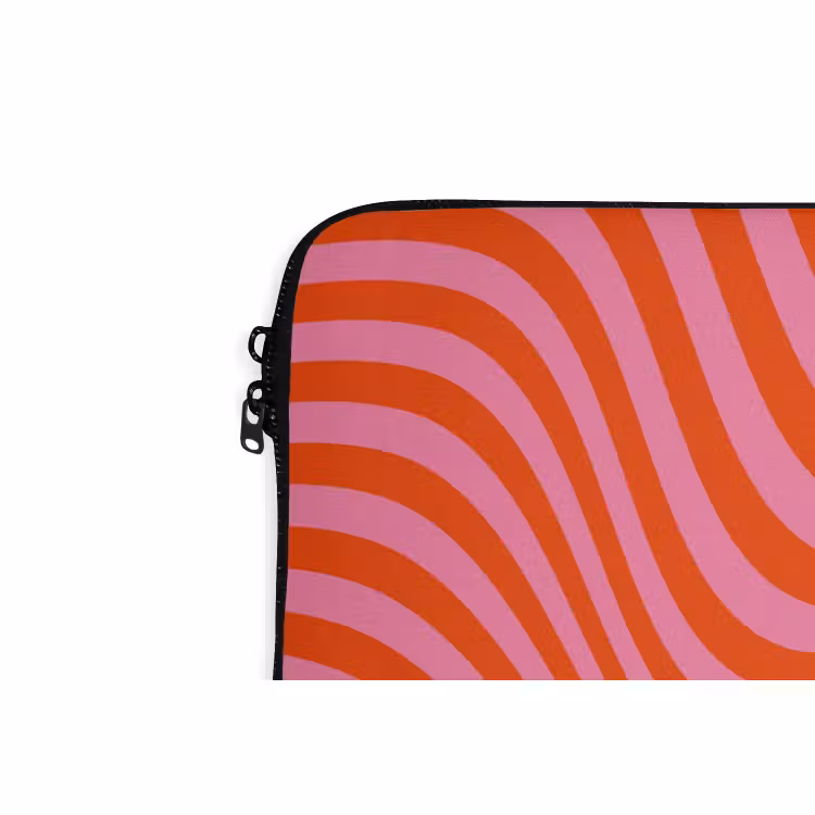 Laptophoes - Golvend patroon - Rood - Roze - Lijnen — 6