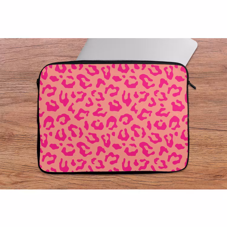 Laptophoes - Panterprint - Roze - Dierenprint - Minimalistisch — 2