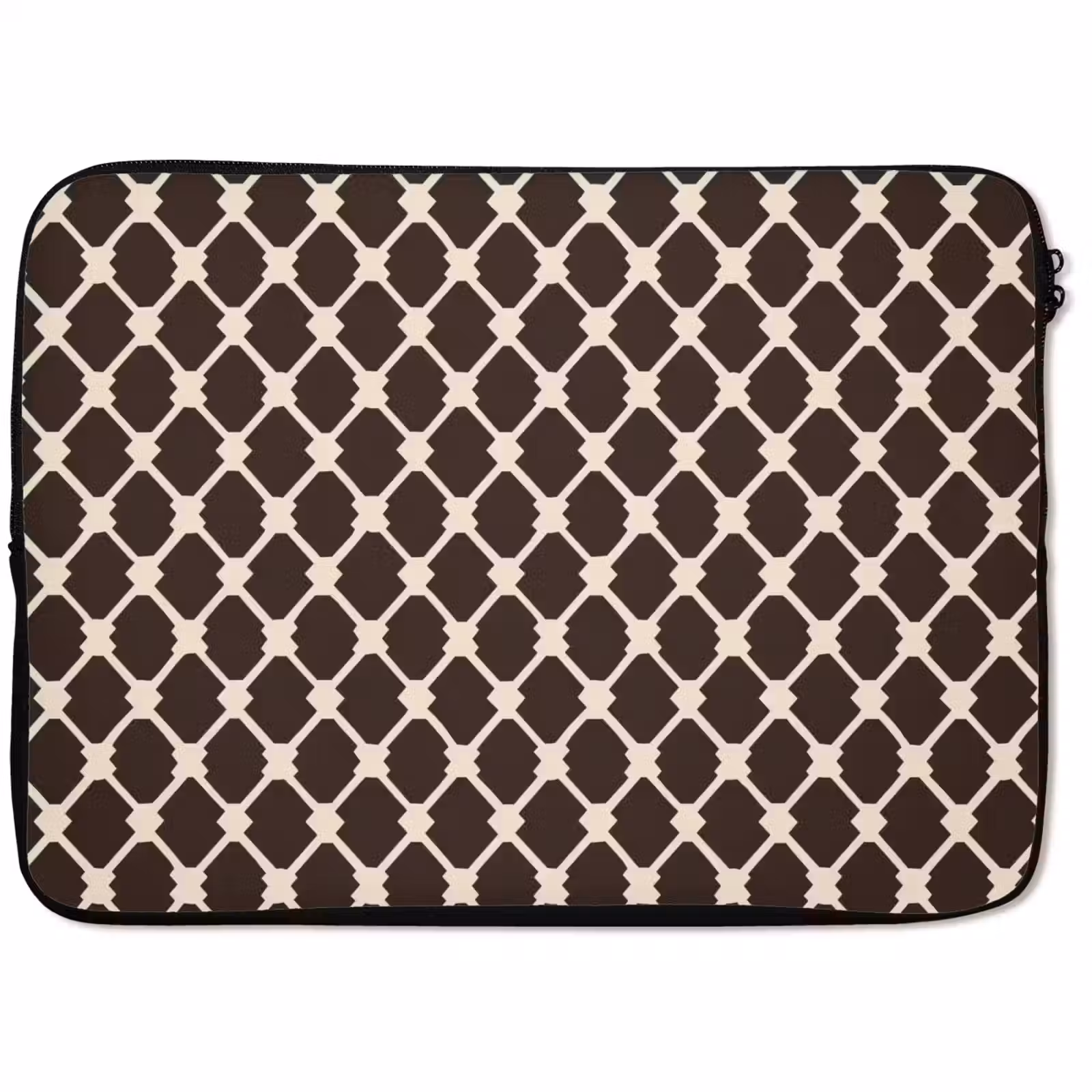 Laptophoes - Bruin - Ruitpatroon - Geometrisch — 1