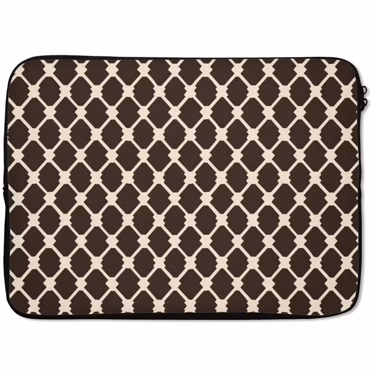 Laptophoes - Bruin - Ruitpatroon - Geometrisch — 1