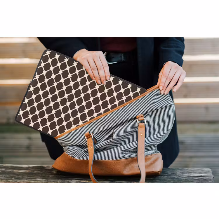 Laptophoes - Bruin - Ruitpatroon - Geometrisch — 4