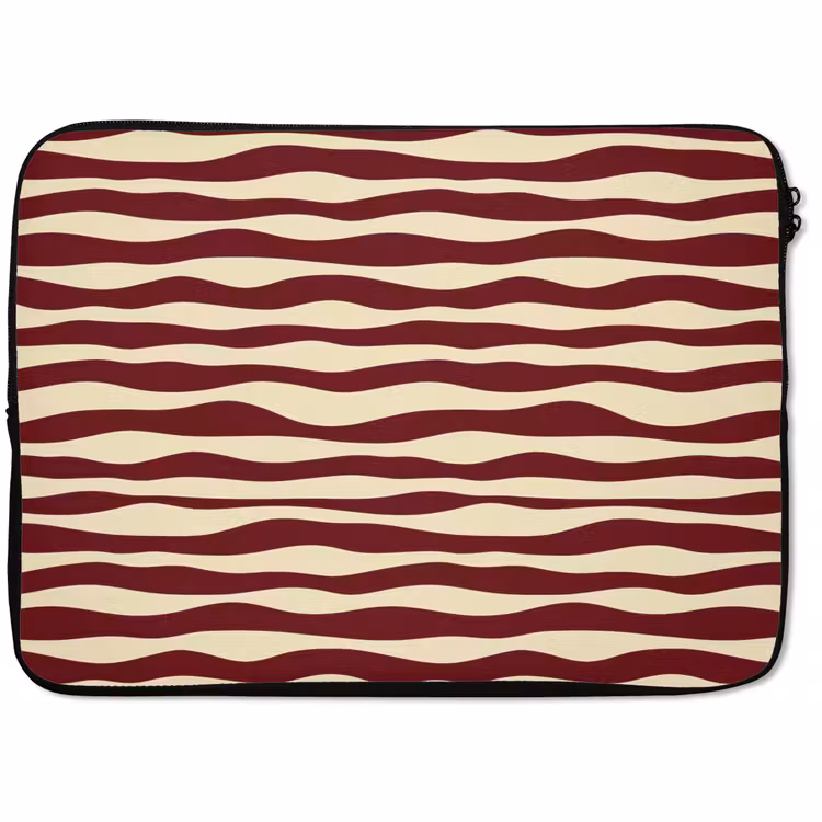 Laptophoes - Golven - Rood - Patroon - Crème — 1