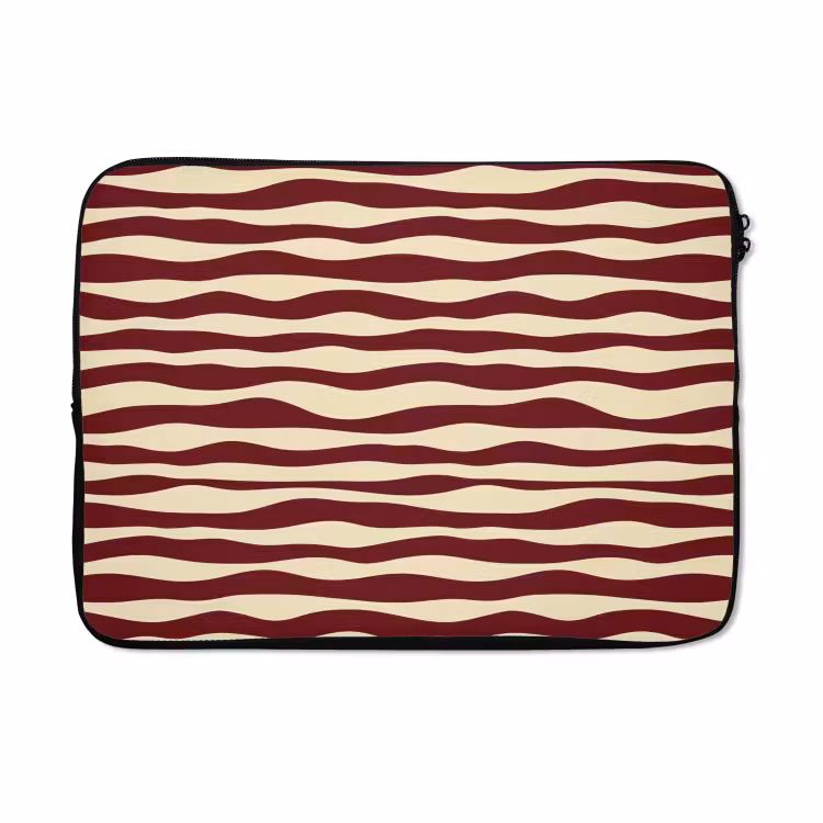Laptophoes - Golven - Rood - Patroon - Crème — 5