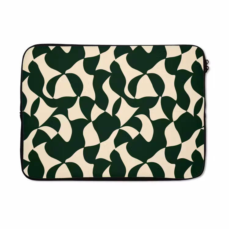 Laptophoes - Groen - Organische vlakken - Crème — 5