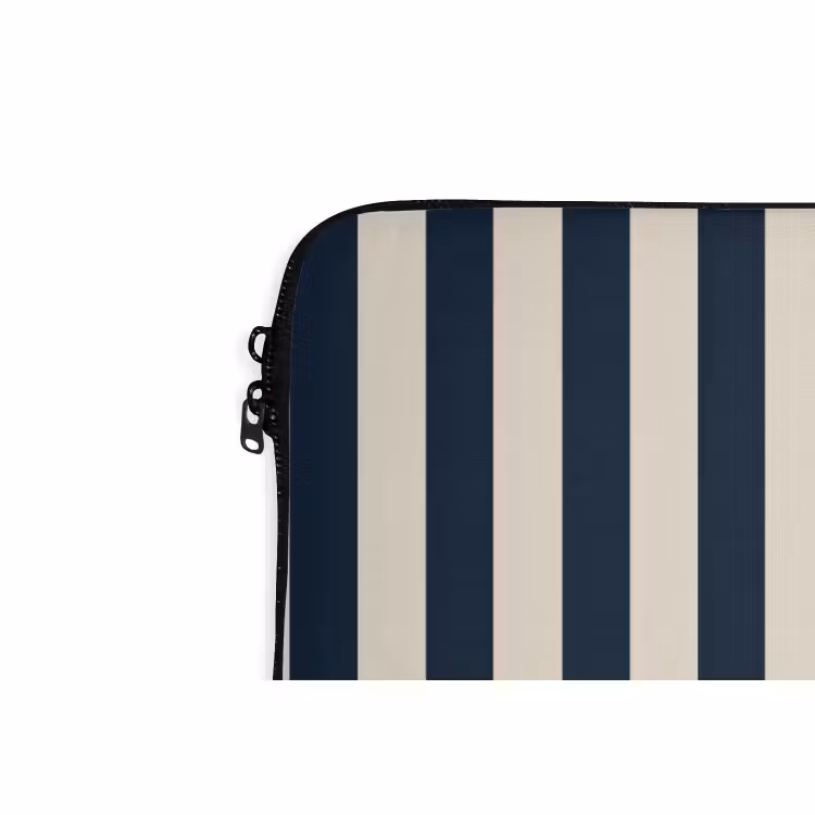 Laptophoes - Verticale strepen - Blauw - Crème — 6