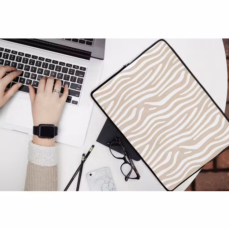 Laptophoes - Abstract - Zebra - Beige — 3