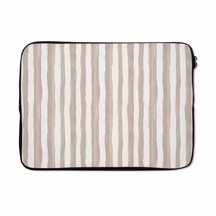 Laptophoes - Minimalistisch - Strepen - Beige — 5