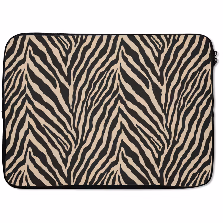 Laptophoes - Zebra - Klassiek - Zwart — 1