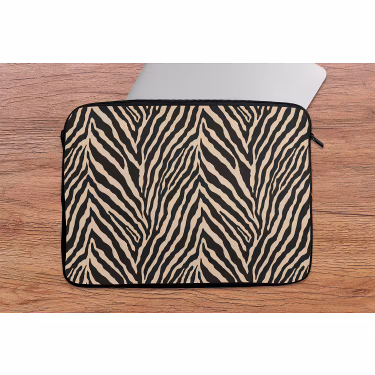 Laptophoes - Zebra - Klassiek - Zwart — 2