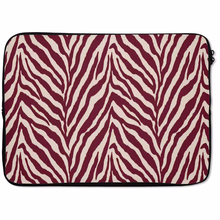 Laptophoes - Zebra - Motief - Bordeaux - Rood — 1