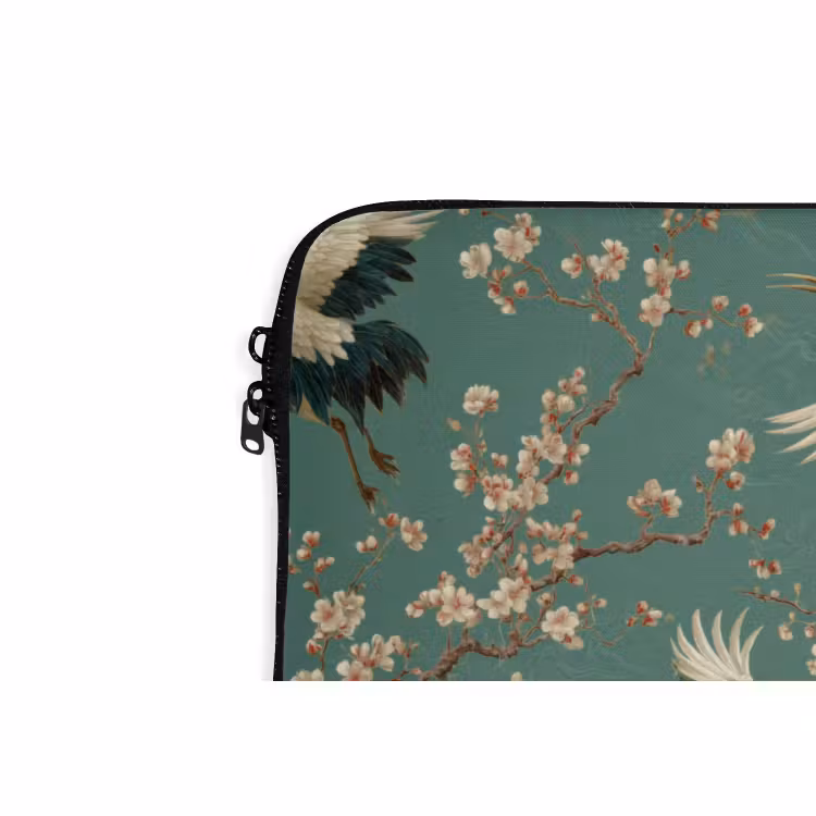 Laptophoes - Kersenbloesem - Kraamvogels - Groen — 6