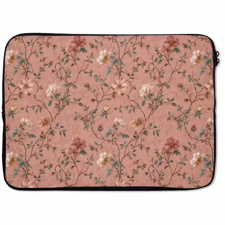Laptophoes - Botanisch - Bloemen - Roze — 1