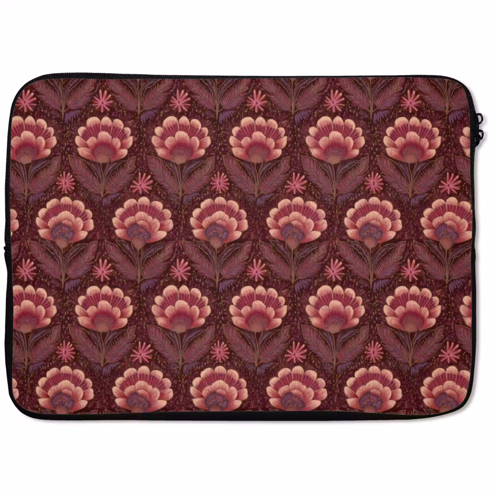 Laptophoes - Bloemen - Waaier - Paars — 1