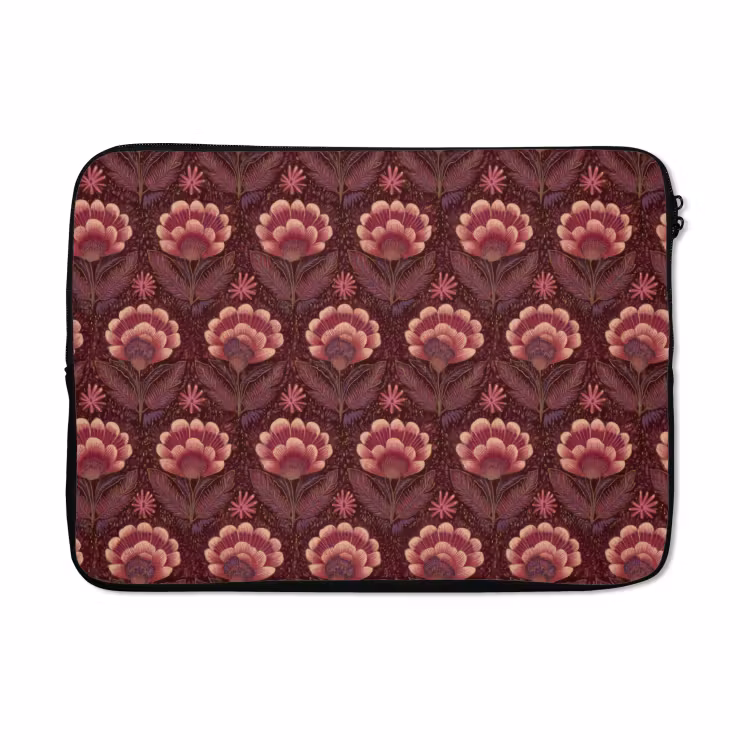 Laptophoes - Bloemen - Waaier - Paars — 5