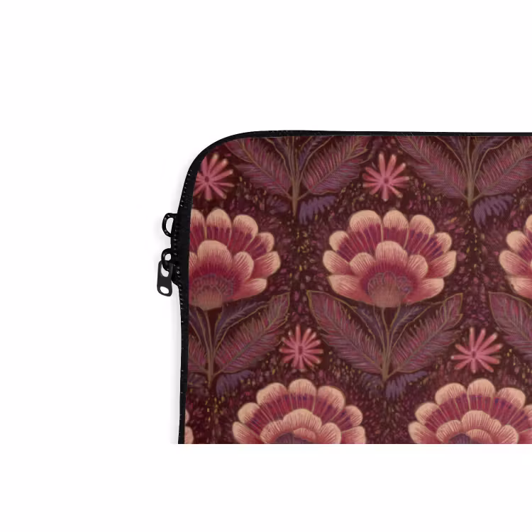 Laptophoes - Bloemen - Waaier - Paars — 6