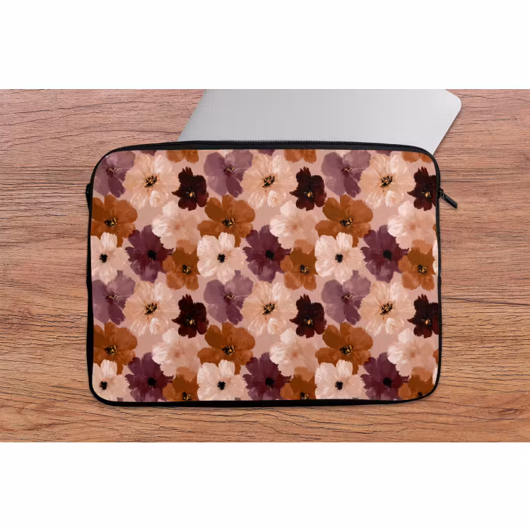 Laptophoes - Bloemen - Abstract - Aardetinten — 2