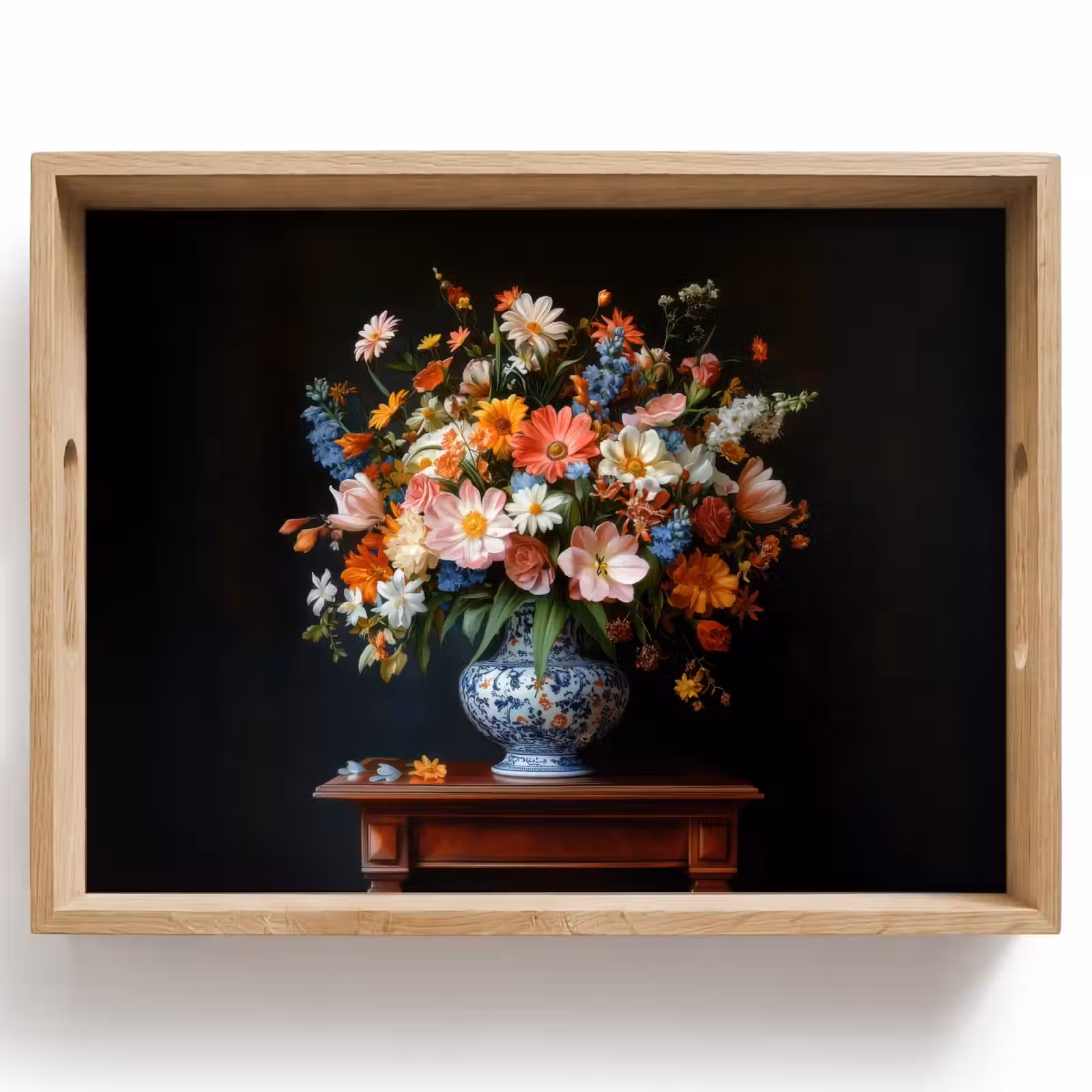 Dienblad - Boeket - Roze - Bloemen - Vaas — 1
