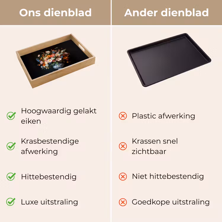 Dienblad - Boeket - Roze - Bloemen - Vaas — 3