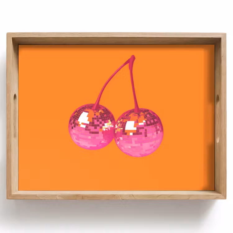 Dienblad - Discoballen - Kers - Spiegels - Roze — 1