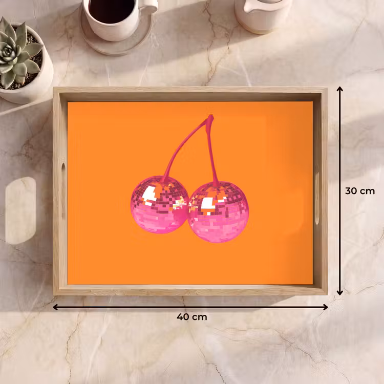 Dienblad - Discoballen - Kers - Spiegels - Roze — 9