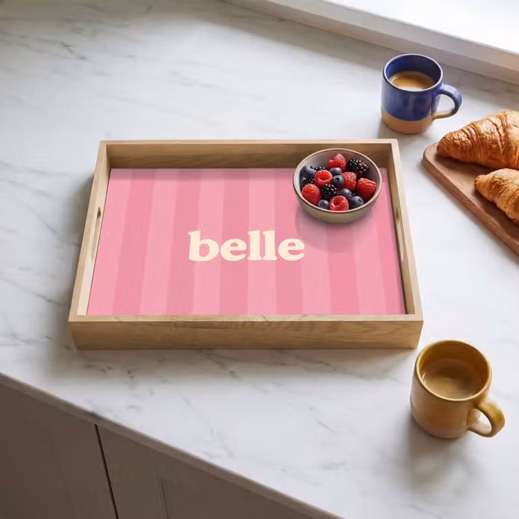 Dienblad - Roze - Gestreept - Belle — 4