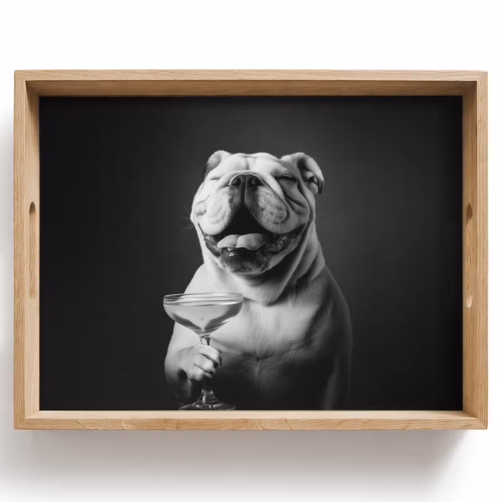 Dienblad - Buldog - Hond - Glas — 1