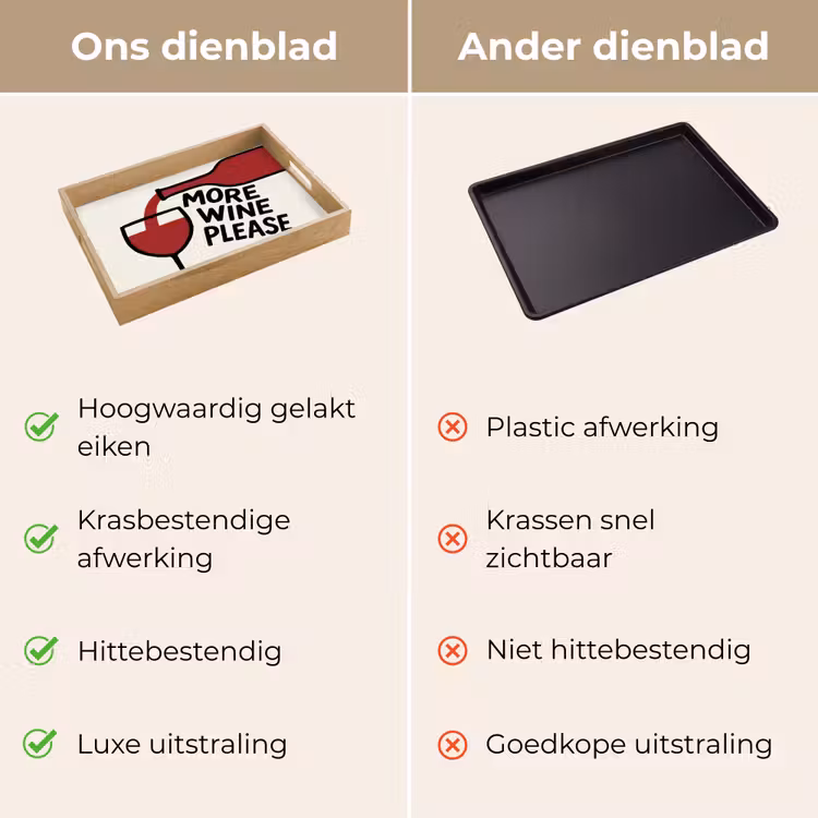Dienblad - Wijnfles - Quote - Rood - Glas — 3