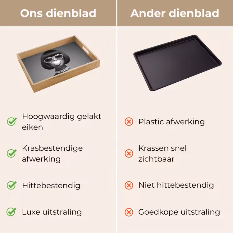 Dienblad - Vrouw - Zwart Wit - Ketting - Zonnebril — 3